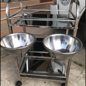 Xe Đẩy INOX - Tặng Kèm 2 Bát INOX Dùng Trong Spa và Thẩm Mỹ Viện