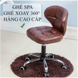 Ghế phun xăm, ghế xoay spa chân inox có tựa