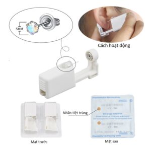 Dụng cụ bấm lỗ tai dùng một lần kháng khuẩn, an toàn, nhỏ gọn