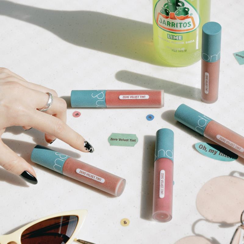 Bảng màu son Romand Zero Velvet Tint, các màu son lì mịn như nhung và trầm ấm