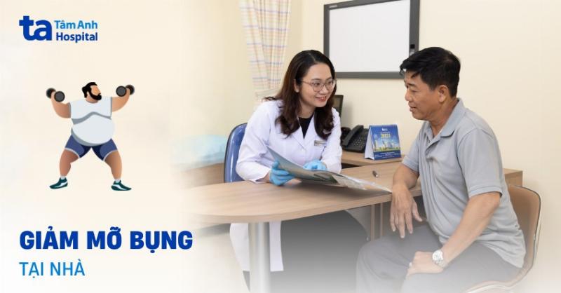 Minh họa bài tập bụng cơ bản có thể thực hiện tại nhà để làm săn chắc vùng cơ, hỗ trợ đào thải mỡ bụng.