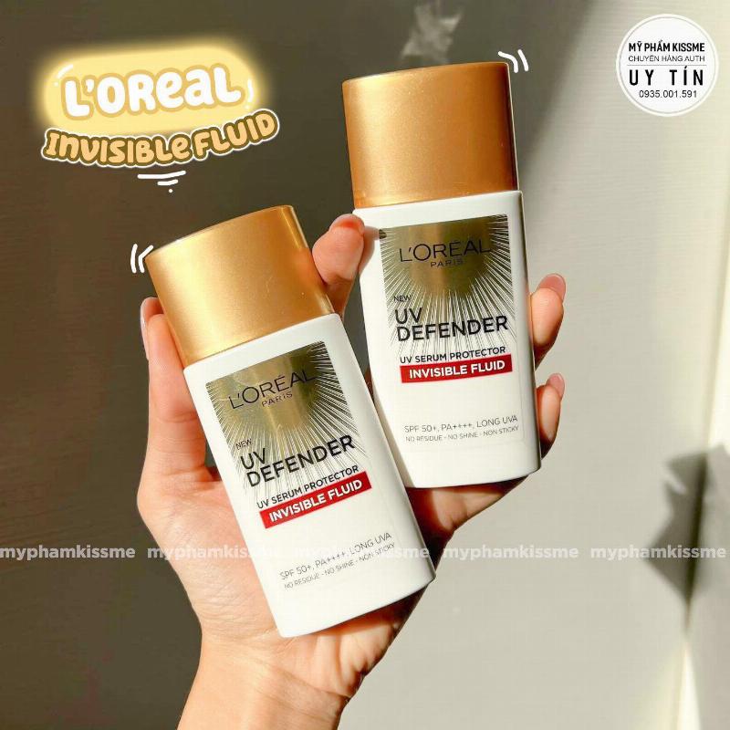 Kem chống nắng L'Oreal Invisible Fluid với kết cấu sữa lỏng siêu nhẹ