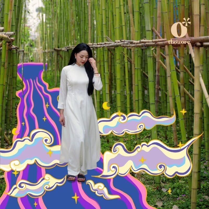 Hình minh họa sự tinh tế trong việc sử dụng mùi hương, thể hiện sự cân bằng và hòa hợp giữa mùi hương và không gian cá nhân, liên quan đến ranh giới mùi hương.