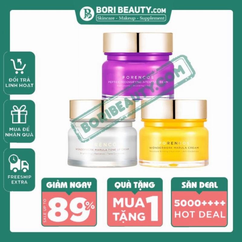 So sánh hình ảnh kem Forencos trắng thật và giả, tập trung vào các chi tiết bao bì, tem nhãn và chất kem để người dùng dễ dàng nhận biết.