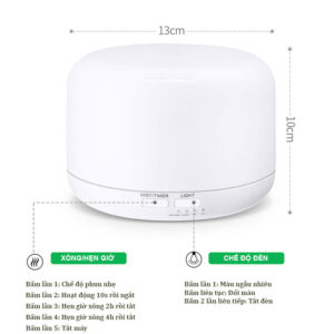 Máy Xông Tinh Dầu Kiêm Đèn Ngủ Dung Tích Lớn 400ml