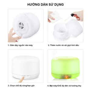 Máy Xông Tinh Dầu Kiêm Đèn Ngủ Dung Tích Lớn 400ml