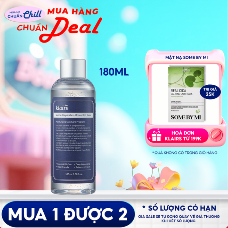 Mo ta thanh phan noi bat toner klairs khong mui cho da nhay cam kho
