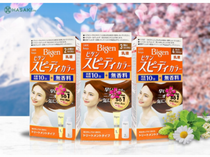 Các loại thuốc nhuộm tóc Bigen phổ biến: Bigen dạng bột, kem, Speedy Color