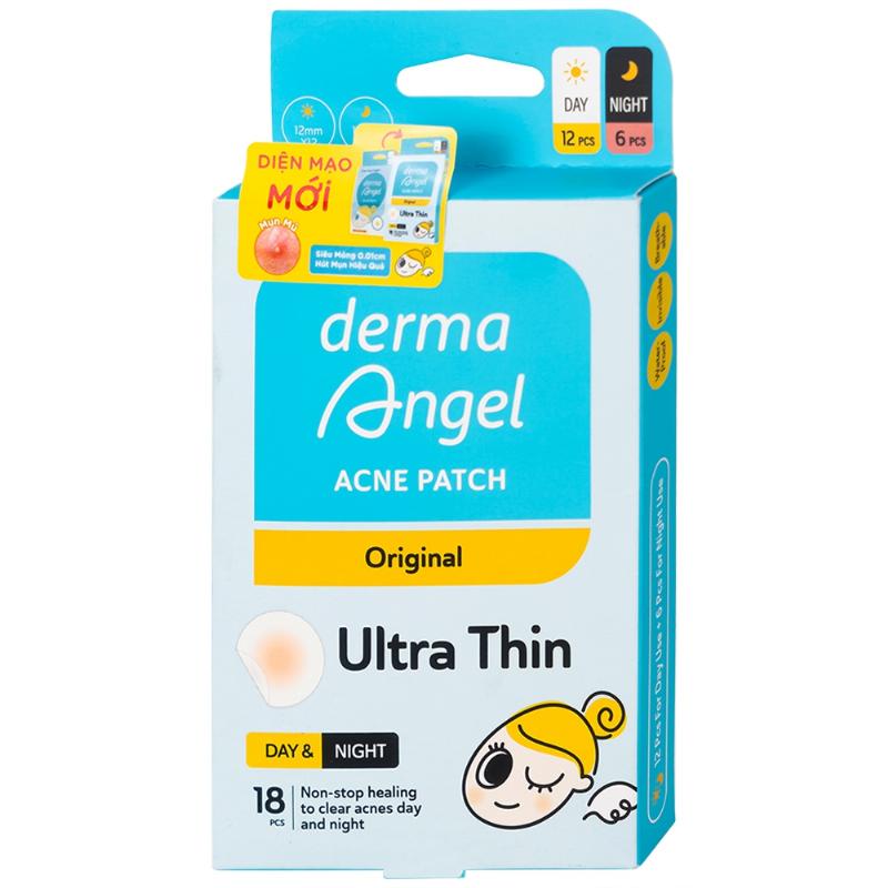 Hiệu quả hút mủ của miếng dán mụn Derma Angel sau khi sử dụng qua đêm.