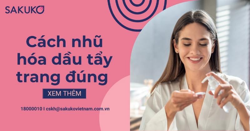 Minh họa các bước sử dụng dầu tẩy trang Hada Labo đúng cách, từ da khô đến nhũ hóa và rửa sạch