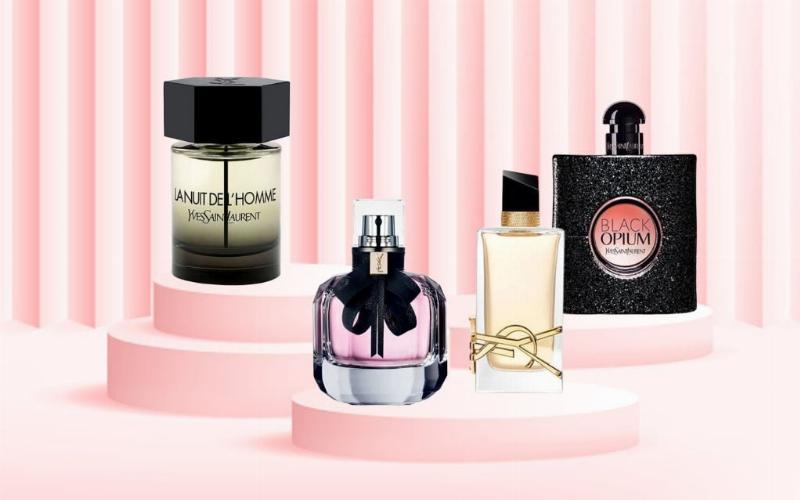 Hình ảnh các chai nước hoa nữ YSL khác (Black Opium, Mon Paris) đặt cạnh Libre để so sánh phong cách